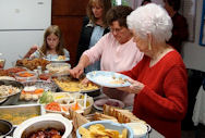 Women working up a meal